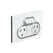 CLIPSAL SATURN 4025X-PW - 10Amp Double Power Point - With Extra Switch - Pure White