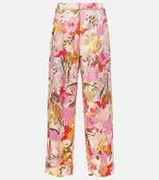 ['S Max Mara] 'S Max Mara Leda floral silk wide-leg pants UK 12 multicoloured
