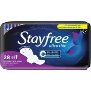 Stayfree® Ultra Thin Overnight Pads with Wings (28 Pads) - FROM CANADA