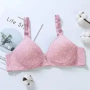[ANRIO] Mom Cotton Bra Plus Large Big Size Wireless Thin Daily Bras Middle-Aged Elderly Underwear Women Bralette (Color : Bean Paste, Size : 44/100B)