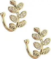 [JEWEDECO] Fashion Ear Clip Earrings Women No Piercing Ear Cuff Decorative Flat Back Earring Hook for Women