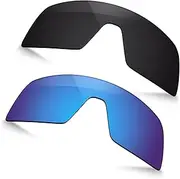 [TRUSHELL] Polarized Lenses Replacement for Oakley Sutro S OO9462 Sunglasses - Black Mirror+Ocean Blue Mirror 2 Pieces Pack