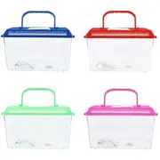 Pet Basic Original Plastic Travel Fish Tank - Green - 22cm x 16cm x 11.5cm with Snap Lock Lid for Easy Feeding Access (Blue)