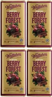 931760 4 x 250g BLOCK WHITTAKER'S WHITTAKERS BERRY FOREST CREAMY MILK CHOCOLATE