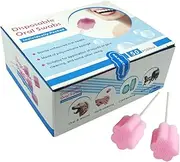 (Roseo) - Munkcare Disposable Oral Swab Mouth Cleaning Sponge Swabsticks Singe-use Plum Blossom Shaped Untreated Unflavored, box of 50 counts (Roseo)