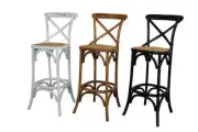 Iowa French Provincial style Crossback Oak Dining Bar Stool