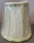 Miniature Fabric Lamp Shade with Gimp Trim Off White Candelabra Bulb Clip