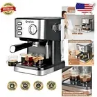 Elegant Stainless Steel Espresso Machine - Versatile Brewing for Home or Office