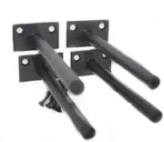 4 Pcs 5" Black Solid Steel Floating Shelf Bracket Blind Shelf Supports - Hidden