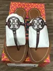 TORY BURCH Women's 8.5 Gabriel Mini Miller Thong Flat Sandals Croc Embossed Red