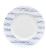 Noritake Blue/White Hammock Porcelain Stripes Rim Salad Plate 9-1/2 in. New