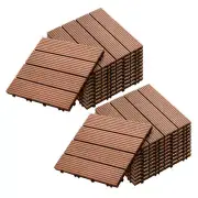 2X 11 pcs Red Brown DIY Wooden Composite Decking Tiles Garden Outdoor Backyard F