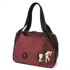 New Chala Bowling Tote Large Bag Burgundy Red HORSE HORSE GEN2 Coin Purse gift