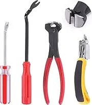 Mardatt 4Pcs Upholstery and Construction Staple Remover Tack Puller Nail Remover Tools Set W End Cutting Pliers, Staple Puller, Tack Lifter, Fastener Remover, for Furniture Floor Wall Car Photo Frame