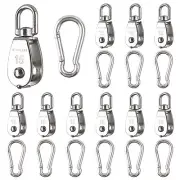 10Pack Single Pulley Block Lifting Crane Swivel Pulley with Spring Snap Hook