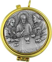 [Casula] Communion PYX | 2 Sizes and 20+ Styles Made in Italy (Last Supper - Pewter, Large - 2.5")