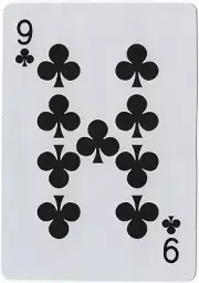 Jumbo Giant Playing Card 9 Nine of Clubs Junk Smash Journal Scrapbook Crafts