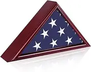 Arborishthink Large Flag Box Display Case, Military Shadow Box for Veterans Burial Flag, Solid Wood Flag Holder for Funeral and Memory, High Transparent Glass Front Flag Display Case for Burial Flag