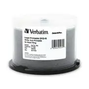 Verbatim 95079 DataLifePlus DVD Recordable Media - DVD-R - 16x - 4.70 GB - 50 Pack Spindle - 120mm White Inkjet Printable, Hub Printable [95079]