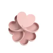 2Pcs Creative 4 Layers Rotating Heart Jewelry Box Plastic Jewelry Container Case Earrings Ring Box Multi-Function Jewelry Storage Box