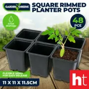 Garden Greens 48PCE Planter Pots Square Reusable Durable 11cm x 11.5cm