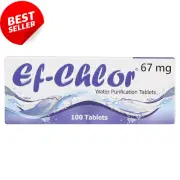 67mg Water Purification Tablets, 100 Pack, 1 Tablet Treats 10L, Safe Drinking Wa