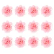 12-Pack Chiffon Flowers 1.97 x 1.97" Fabric Flowers for Craft [Bright Pink]