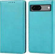 for Google Pixel 7A Case Leather Wallet with Credit Card Holder Cash Slot SunYoo Flip Cover Drop Protection Shockproof Stand Magnetic Folio Women Men Her Purse for Google Pixel7A Light Sky Blue