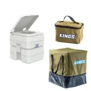 Adventure Kings Portable Outdoor Camping Toilet + Toiletry Canvas Bag Flushable