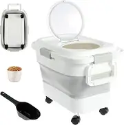 Dog Food Storage Container Collapsible Removable Pet Food Storage Bucket with Lids 15 Kg Large Sealed Leakproof Food Storage Container for Dogs Cats