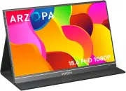 ARZOPA Portable Monitor, 15.6'' 1080P FHD Laptop Monitor USB C HDMI Computer Dis