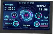Computer Temp Monitor, 5 Inch 800x480 IPS USB Type C Computer Temperature Display for AIDA64 PC CPU GPU Data Monitor Temperature Display, PC Sensor Panel Display