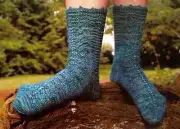 AWESOME BEADED FIDDLEHEAD CABLE SOCKS to KNIT in FINGERING WT by SIVIA HARDING