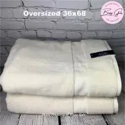 2 Brooks Brothers 550 GSM Premium 36"x68" Ivory Cream Oversized Bath Sheet Towel
