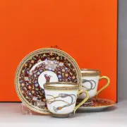 Hermes Cheval d Orient Tea Cup & Saucer Coffee Cup 110ml 009817 Set of 2