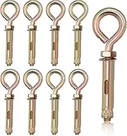 8Pcs M16 Concrete Eye Bolts Wall Brick Expansion Screws Concrete Brick Expansion Screws Heavy Duty Expansion Screw Colored Zinc Plated Expansion Eye Bolt