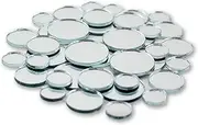 Small Mini Round Craft Mirrors Bulk Assortment 1/2, 3/4 & 1 inch 100 Pieces Mirror Mosaic Tiles