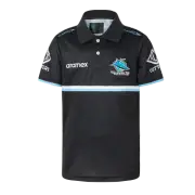 Cronulla Sharks NRL Classic Media Polo Black Sizes S-7XL! T3