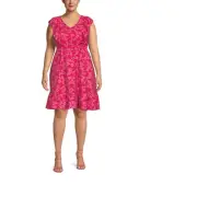 Terra & Sky Women's Plus Size Flutter Sleeve Dress, Size: 1X(16-18)
