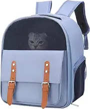 Backpack Chat Transport, Large Portable Portable Volume Breathable for Animals, Extensible Transport Bag for Kitten and Small Dog for Travel Hiking (Blue)