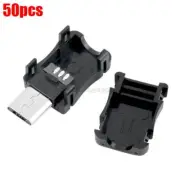 50Pcs Micro Usb 5 Pin T Port Male Plug Socket Connector/Plastic Cover New Ic ng