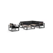 Balmoral Package B Outdoor Aluminium And Teak Lounge Setting With Coffee Table