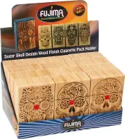 12 Sugar Skull Wooden Finish Push Open Cigarette Case Pack Holders for King Size