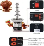 110V Chocolate Fondue Fountain Heated Retro Chocolate Melting Machine forWedding