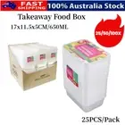 25/50/100 x Takeaway Food Containers with Plastic Lids 650ml Take away Meal Box