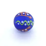 New for 2021! "Inca" Frosted Blue 22mm Single Handmade Art Glass Shooter Marble