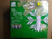 Home Accents 10 inch Cool White LED Twinkling Snowflake Lights 3-Pack