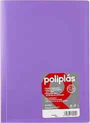 Grafoplas I Folder with Plastic Sleeves I 30 Transparent Sleeves I Size DIN A4 Lavender I Series Polyplas Opaque I Made in Spain I Flexible Covers I Large Storage Capacity