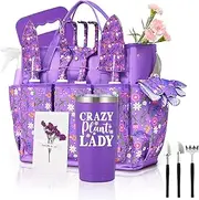 Gardening Gifts for Women, Gardening Tools for Women, 14 PCS Garden Tools Set Kit with Garden Tool Bag, Plant Lover Christmas Birthday for Mom Grandma Aunt, Purple