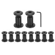 10Sets M6x12mm Hex Drive Socket Cap Bolt M6x15mm Nuts with Hex Wrench Black